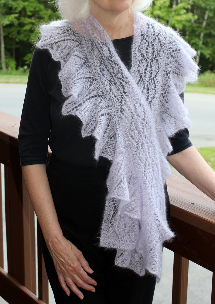 Wild Orchid Ruffled Lace Scarf title=